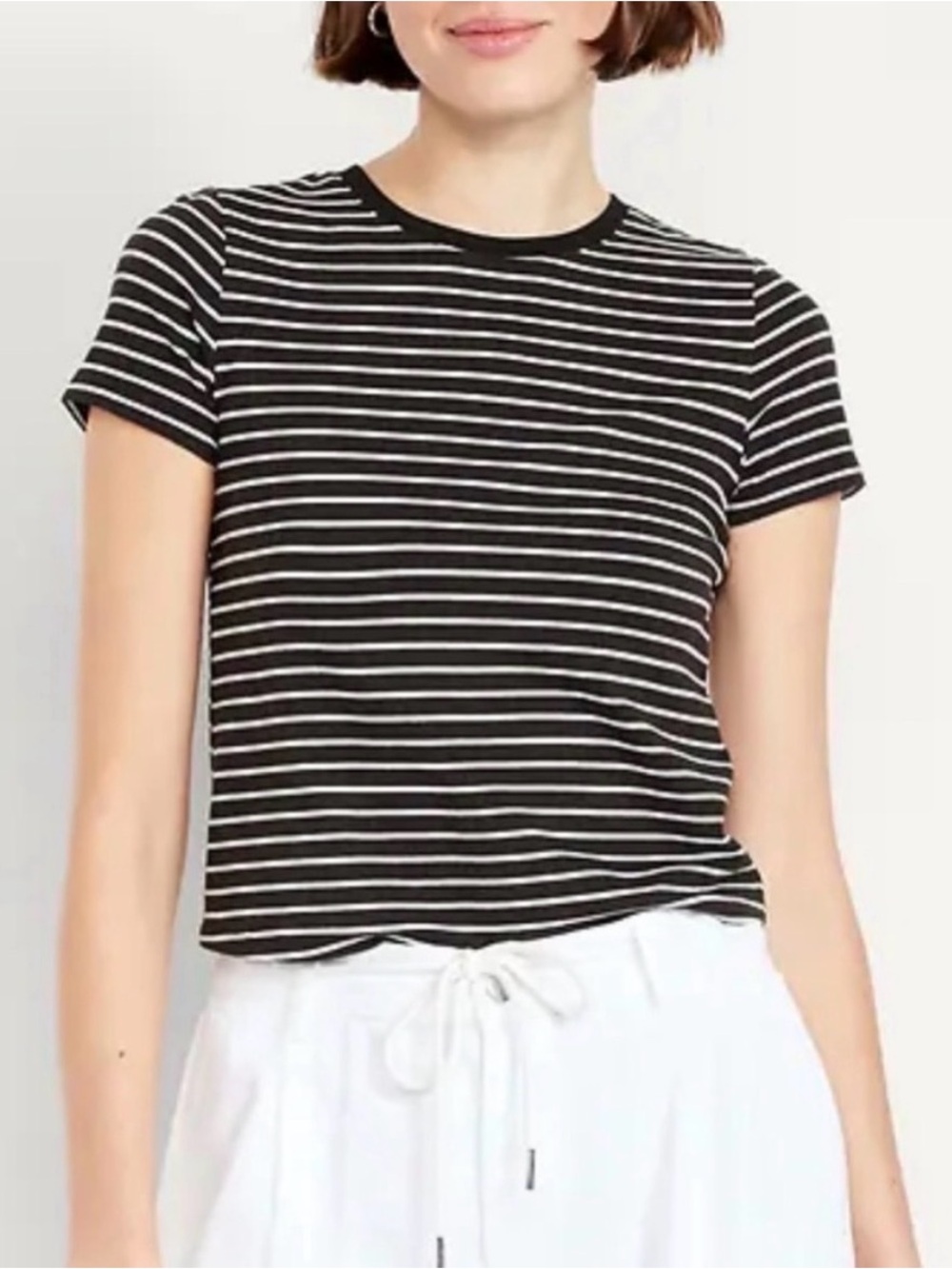 Old Navy black/white striped Bestee tee. Size L.